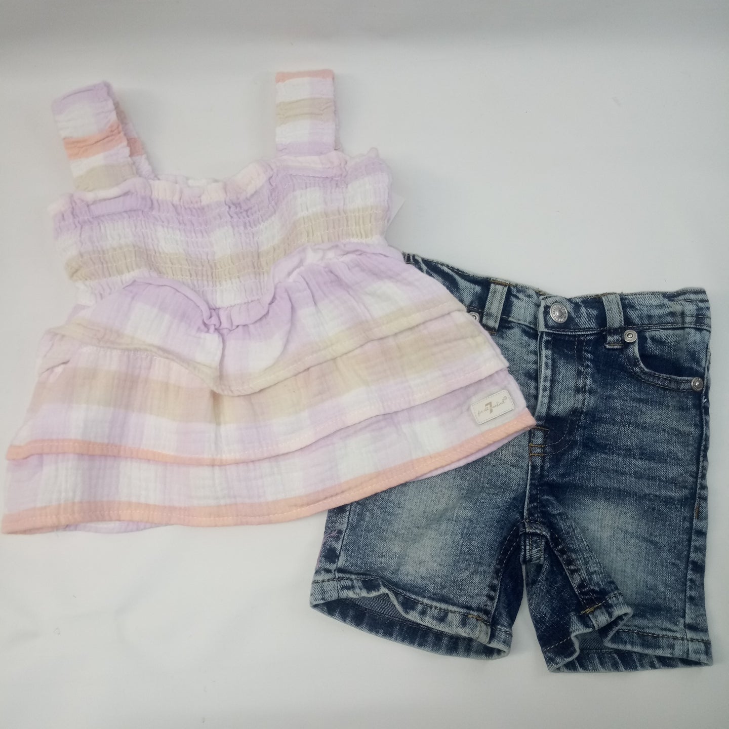 Short Sleeve 2pc Outfit by for all mankind 7 Size 18m