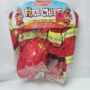 Long Sleeve 4pc Fireman Costume By Melissa & Doug   Size 3-6