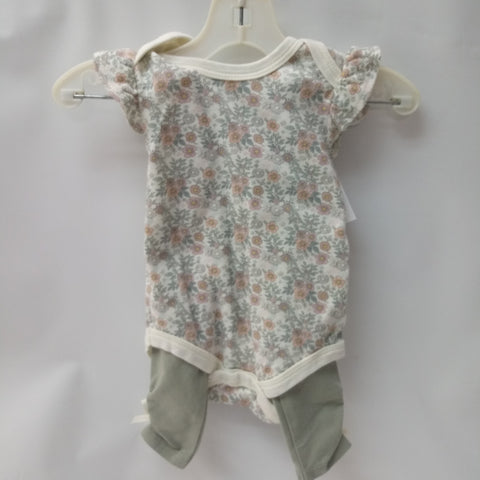 Short Sleeve 2pc Outfit by Rabbit & Bear  Size 3-6m