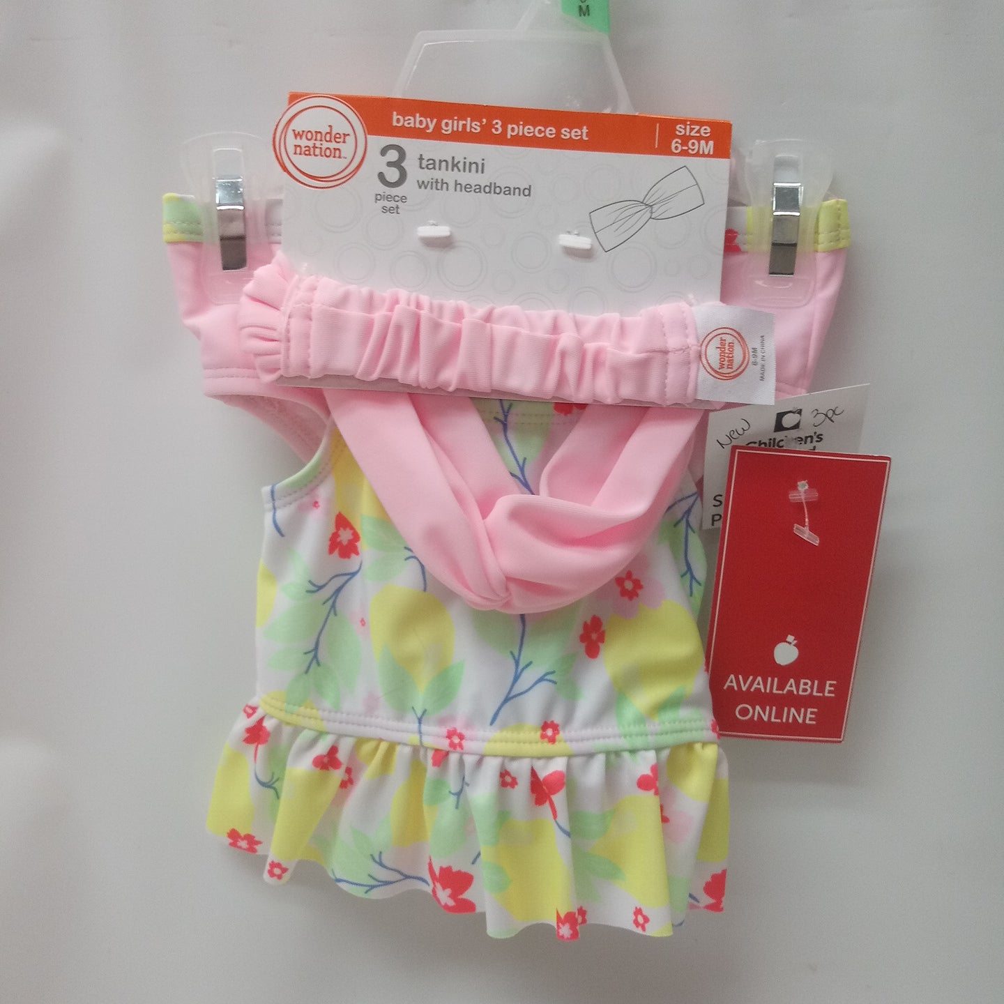 NEW 3pc Swim Suit by Wonder Nation  Size 6-9m