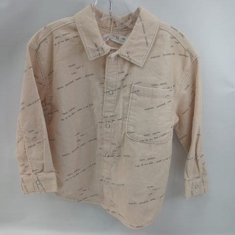 NEW Long Sleeve Button Down Shirt by Zara      Size 3-4