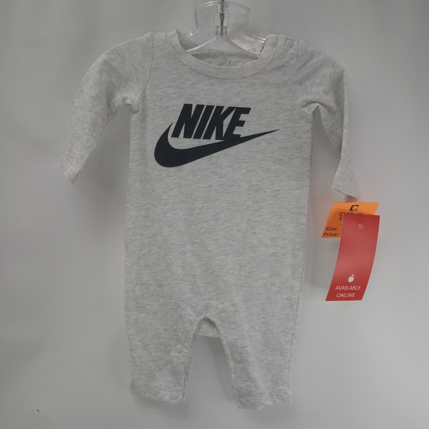 Long Sleeve 1pc Romper by Nike    Size NB