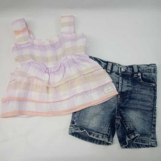Short Sleeve 2pc Outfit  by for all mankind 7   Size 18m