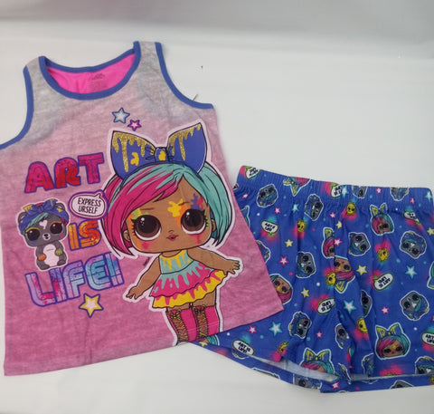 NEW Short Sleeve 2pc Pajama Set by SGI Apparel LOL Surprise    Size 7-8