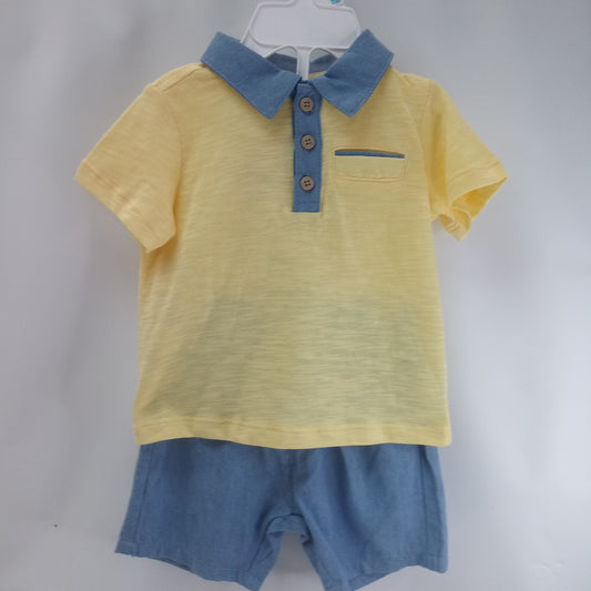 NEW Short Sleeve 2pc Outfit by First Impressions          Size 3-6m