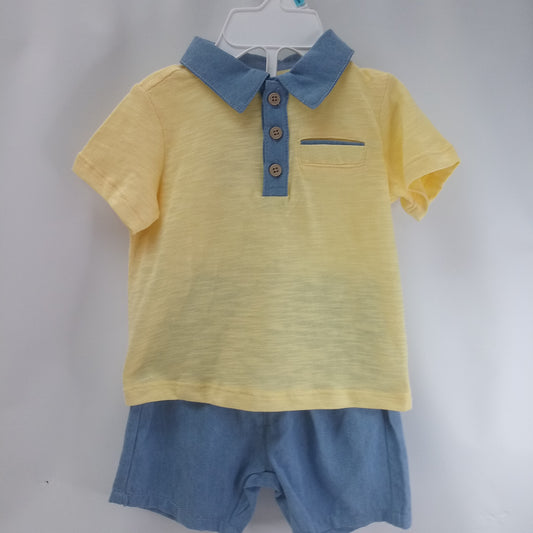 NEW Short Sleeve 2pc Outfit by First Impressions          Size 3-6m