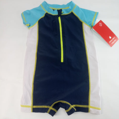 Short Sleeve 1pc Swim Suit     Size 6-12m
