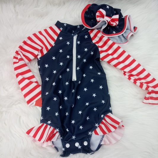 Long Sleeve 1pc Swimsuit     Size 12-18m