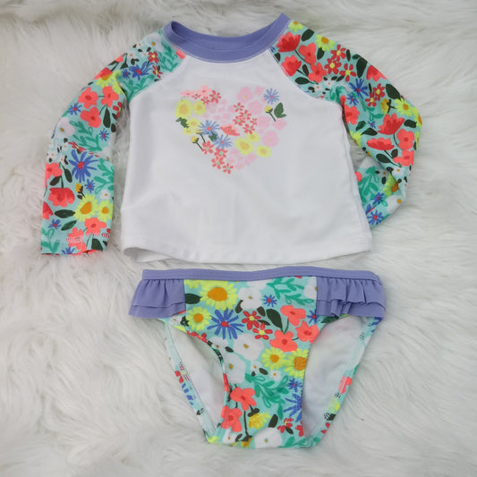 2pc Long Sleeve Swimsuit by Cat & Jack    Size 18m