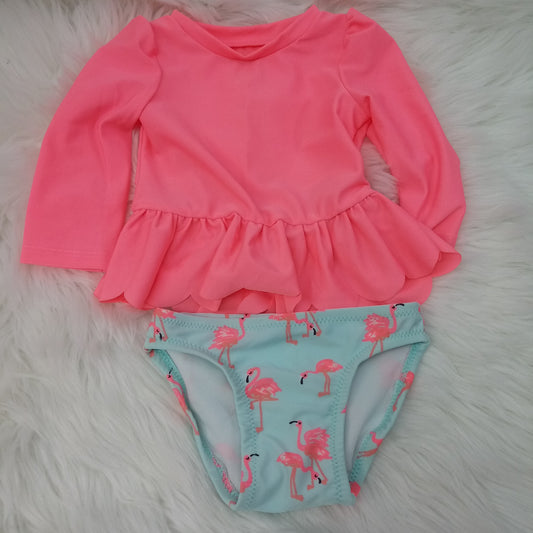 2pc Long Sleeve Swimsuit by Cat & Jack     Size 6-9m